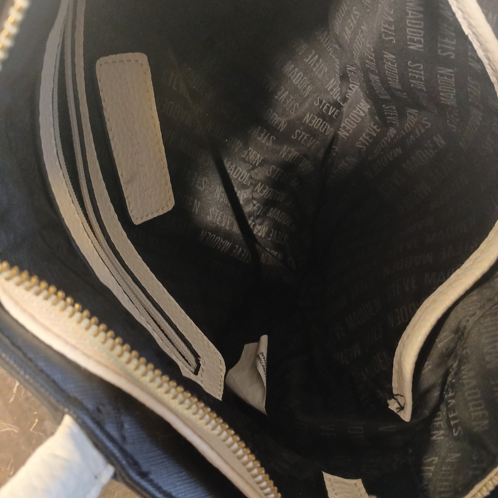 Steve Madden Black and Cream Women's Bag - Picture 13 of 14
